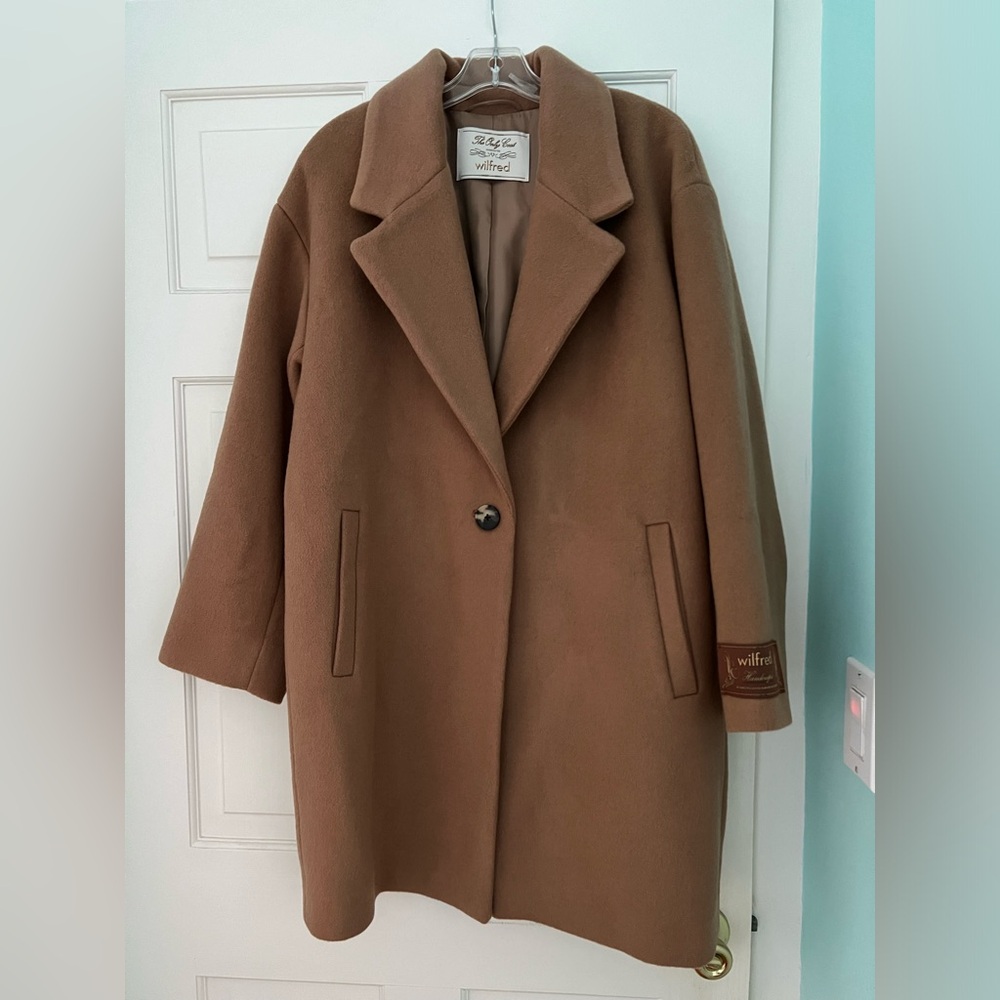 Aritzia Wilfred THE ONLY MID COAT M Classic Camel